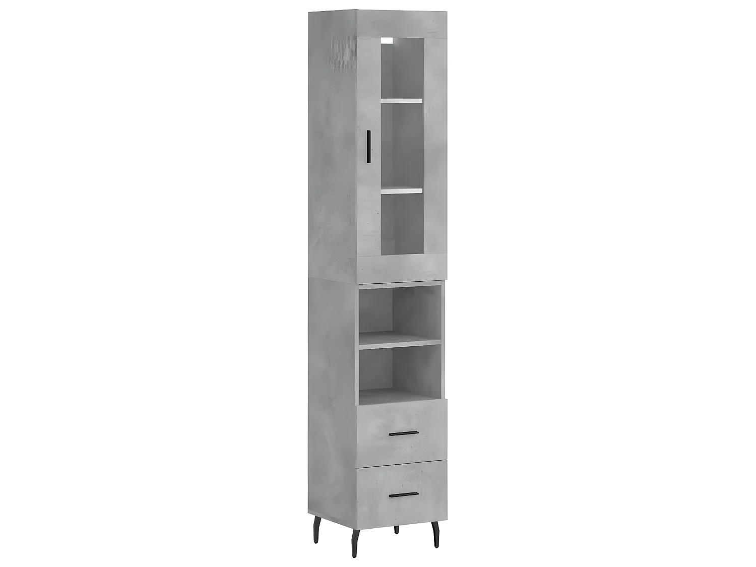 Credenza alta Grigio cemento 34,5x34x180 cm MDF