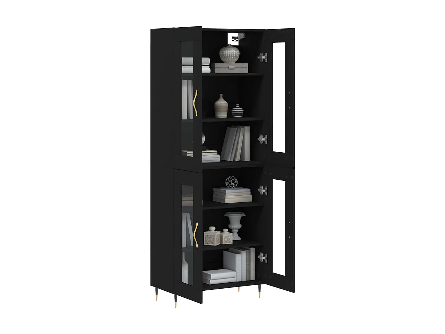 Credenza alta Nera 69,5x34x180 cm MDF