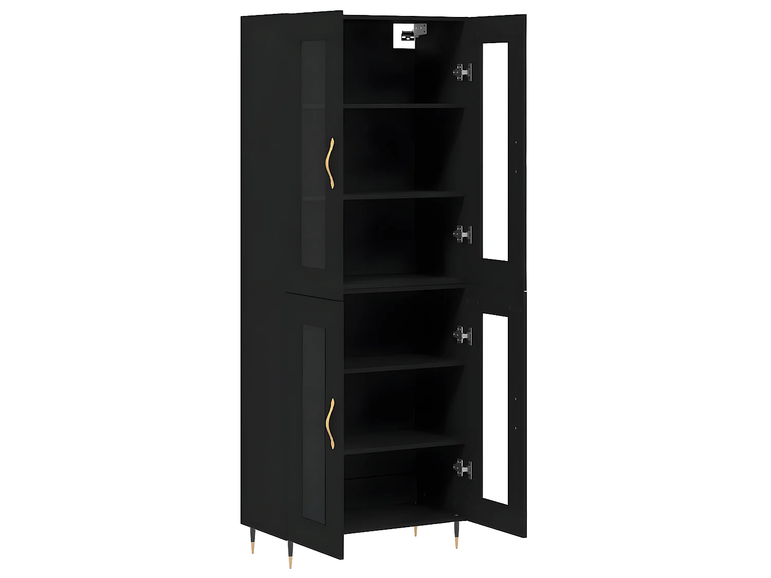 Credenza alta Nera 69,5x34x180 cm MDF