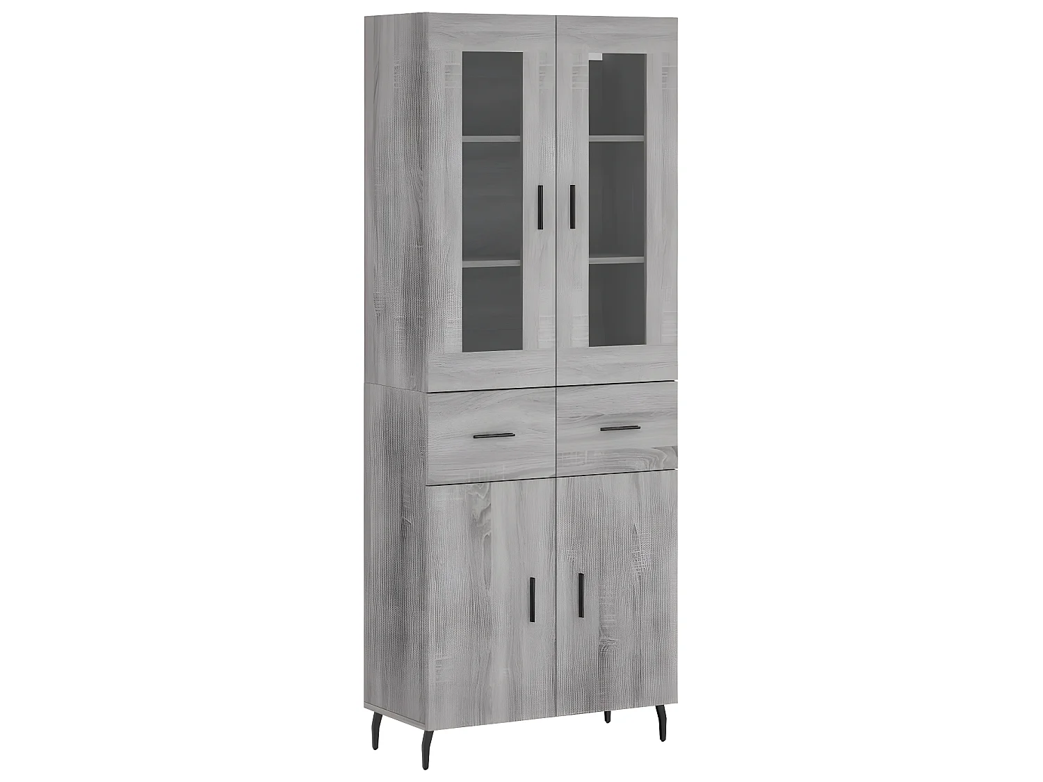 Credenza alta Sonoma grigia 69,5x34x180 cm MDF
