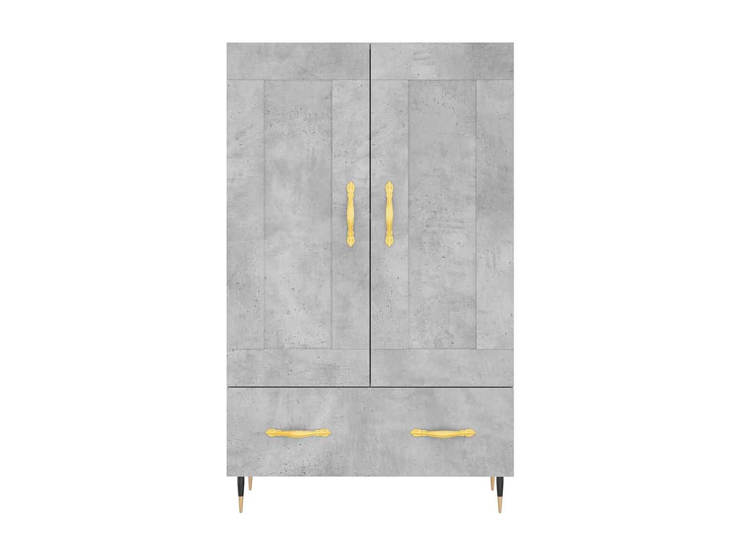 Betongraues hohes Sideboard 69,5 x 31 x 115 cm, Holzwerkstoff