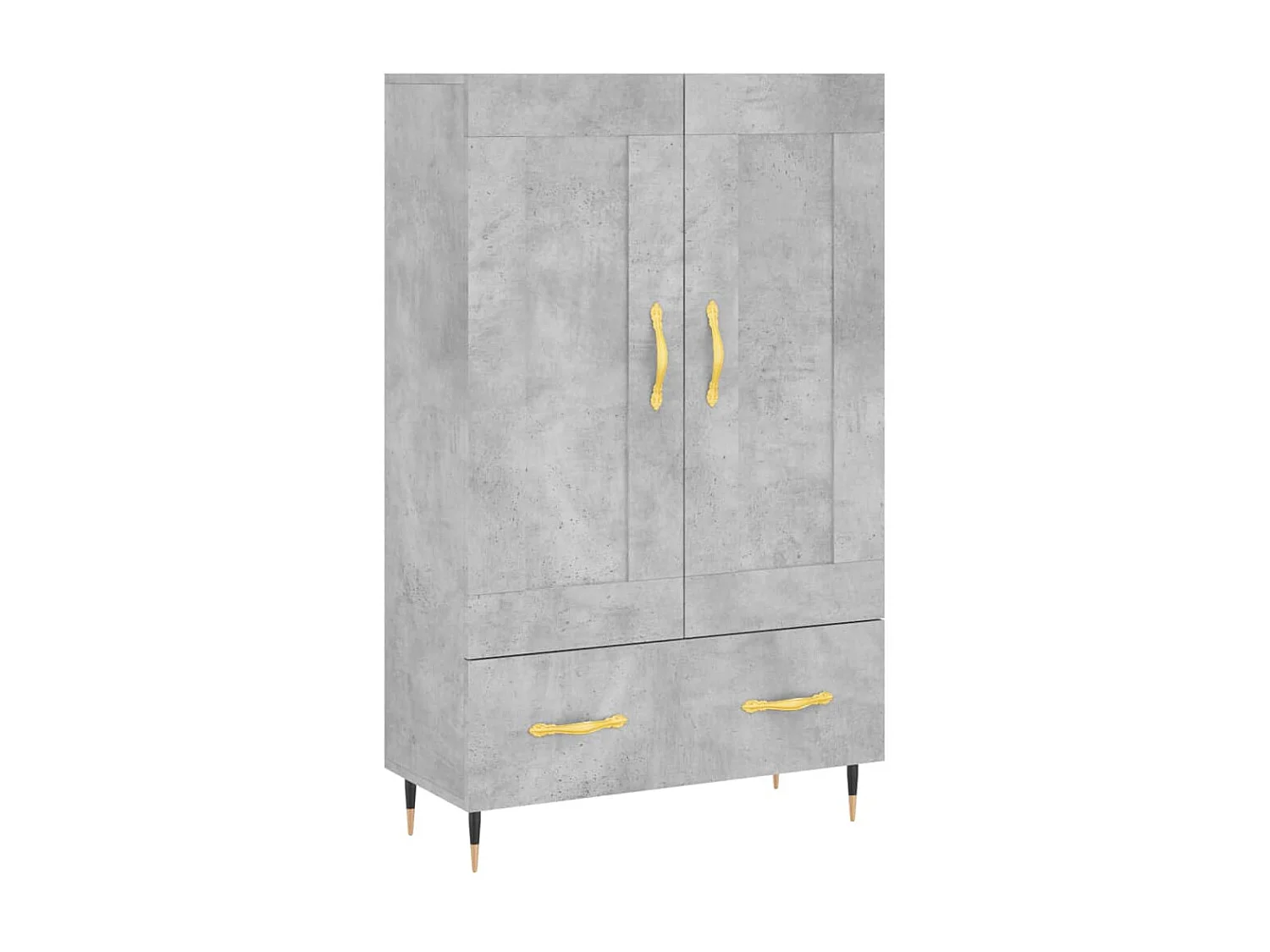 Buffet haut gris béton 69,5x31x115 cm bois d'ingénierie