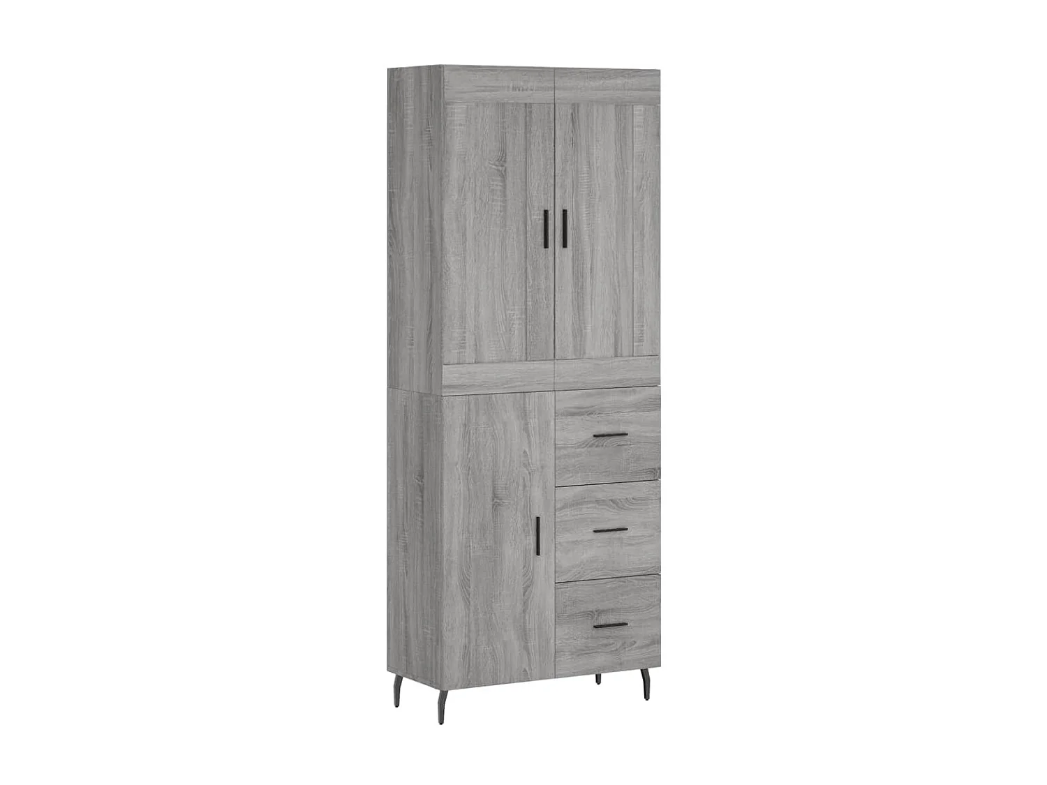 Sonoma hohes Sideboard grau 69,5x34x180 cm Holzwerkstoff