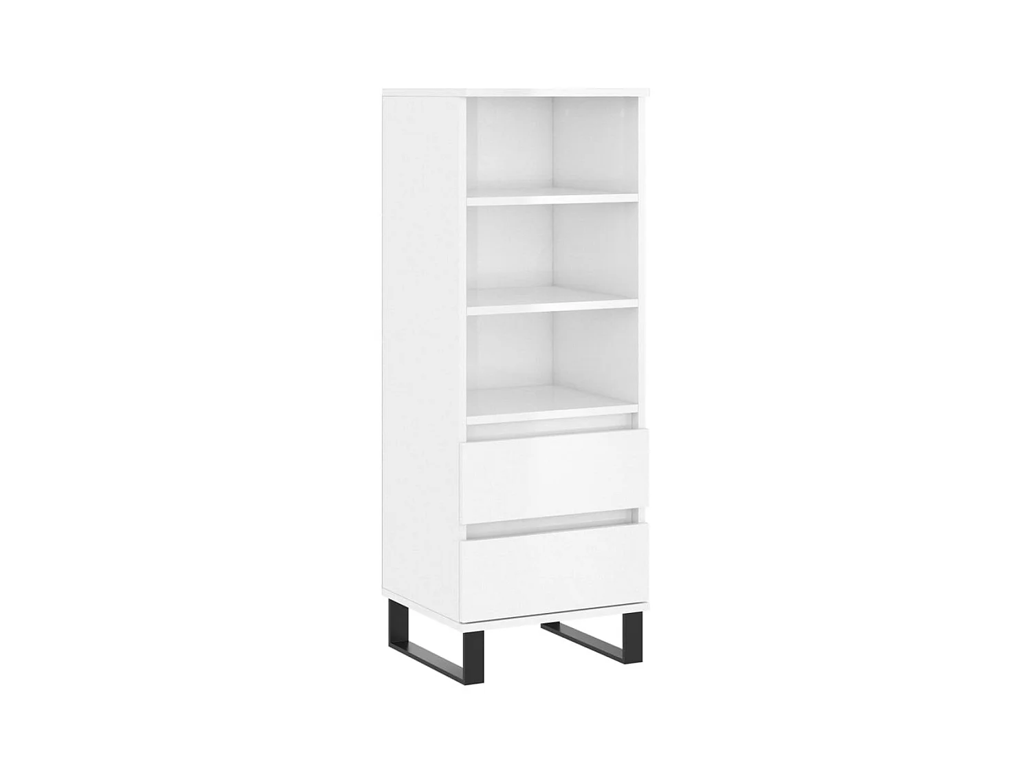 Credenza alta Bianco lucido 40x36x110 cm MDF