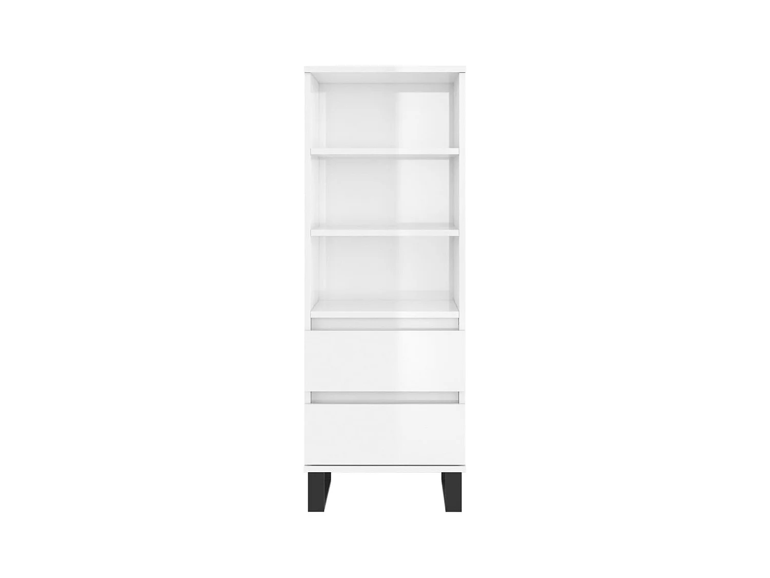 Credenza alta Bianco lucido 40x36x110 cm MDF