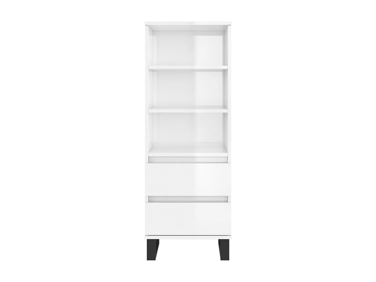 Buffet haut Blanc brillant 40x36x110 cm Bois d'ingénierie