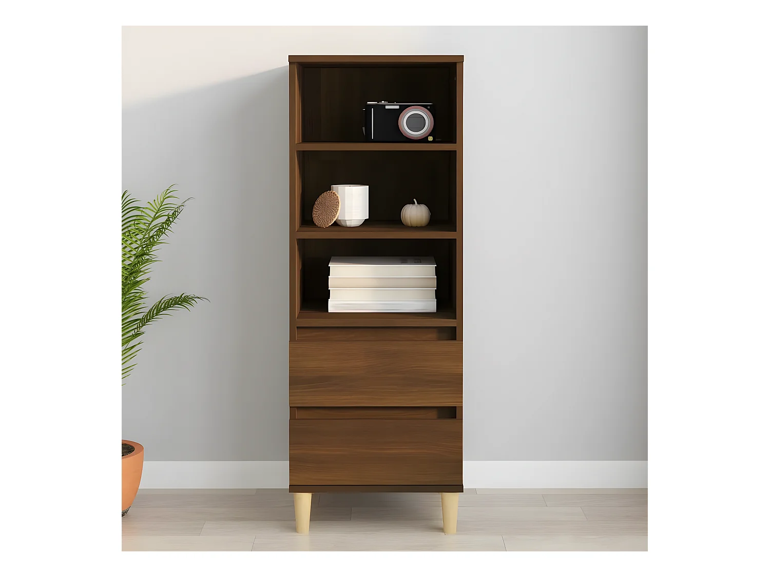 Credenza alta Rovere marrone 40x36x110 cm MDF