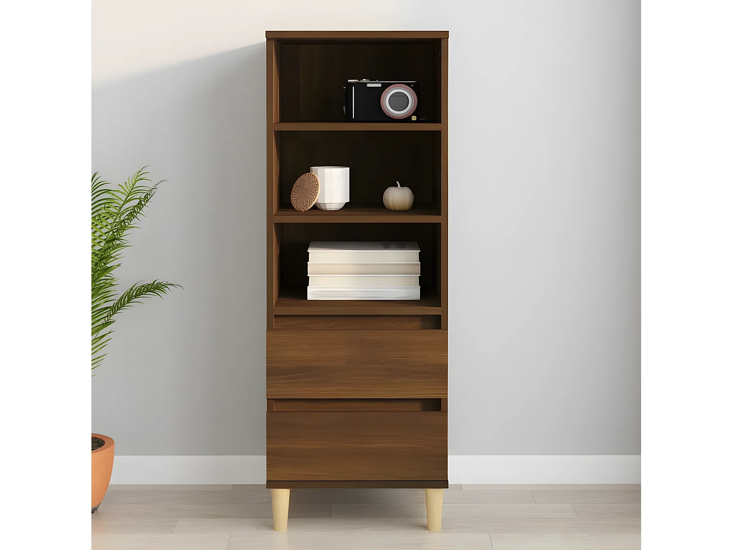 Credenza alta Rovere marrone 40x36x110 cm MDF