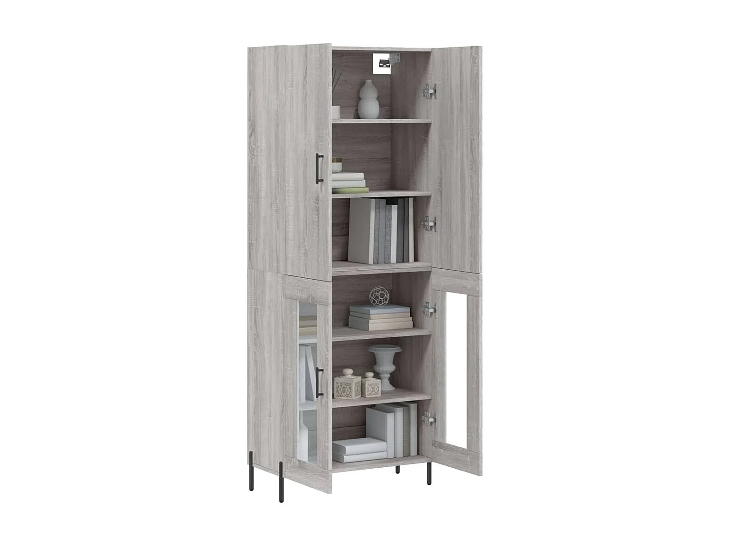 Buffet haut Sonoma gris 69,5x34x180 cm Bois d'ingénierie