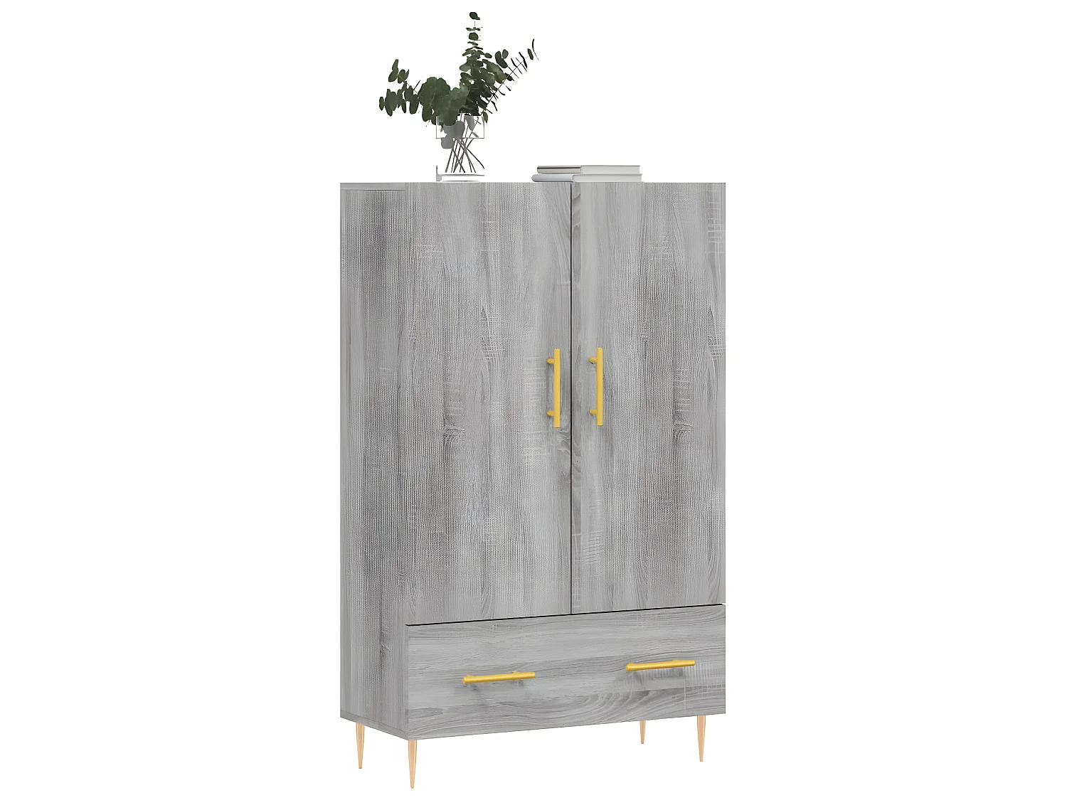 Sonoma hohes Sideboard grau 69,5 x 31 x 115 cm, Holzwerkstoff