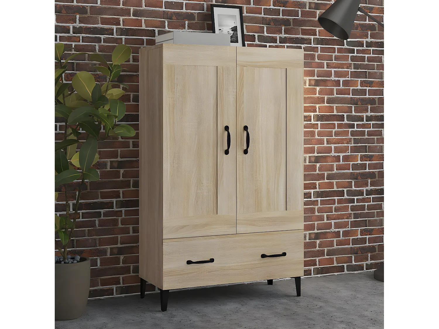 Buffet haut Chêne sonoma 70x31x115 cm Bois d'ingénierie
