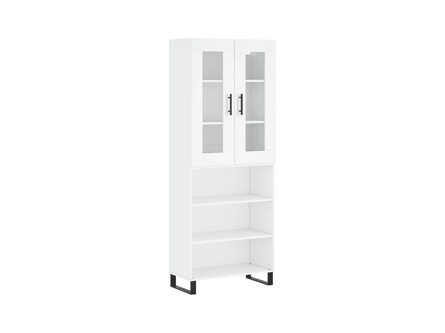 Buffet haut Blanc 69,5x34x180 cm Bois d'ingénierie