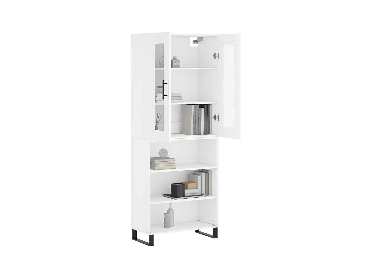 Buffet haut Blanc 69,5x34x180 cm Bois d'ingénierie