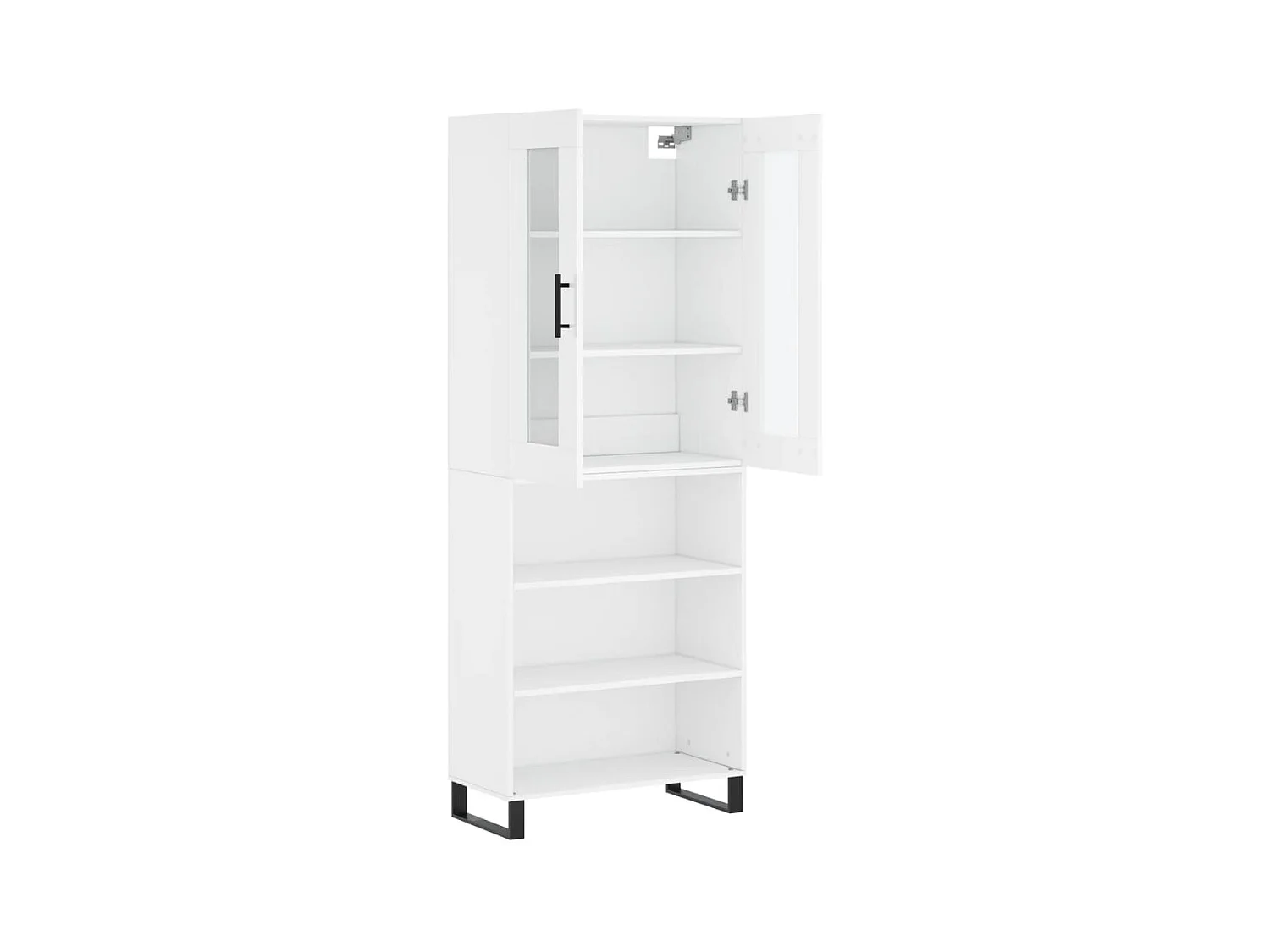 Buffet haut Blanc 69,5x34x180 cm Bois d'ingénierie