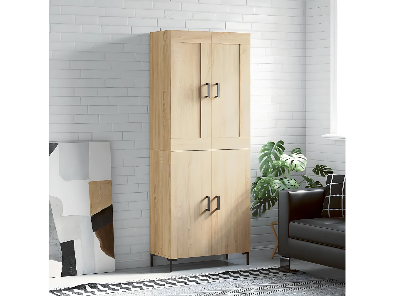 Credenza alta Rovere Sonoma 69,5x34x180 cm MDF