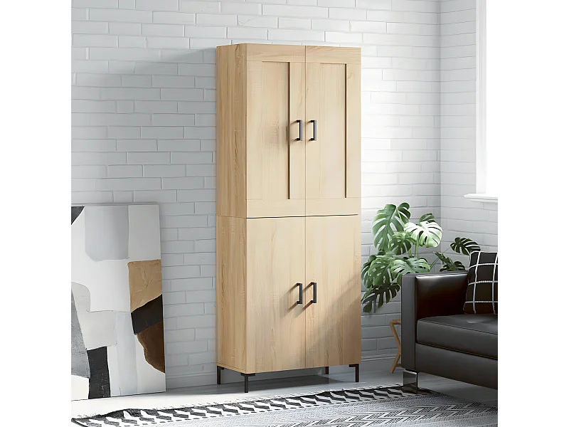 Credenza alta Rovere Sonoma 69,5x34x180 cm MDF