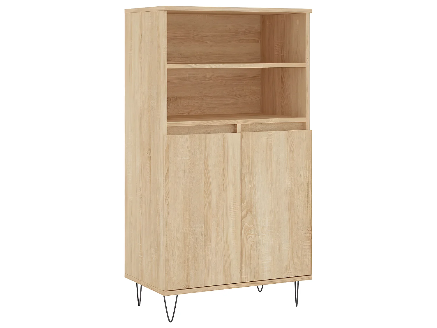 Aparador alto roble Sonoma 60x36x110 cm Madera contrachapada