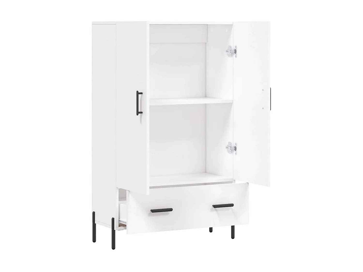 Weißes hohes Sideboard 69,5 x 31 x 115 cm, Holzwerkstoff