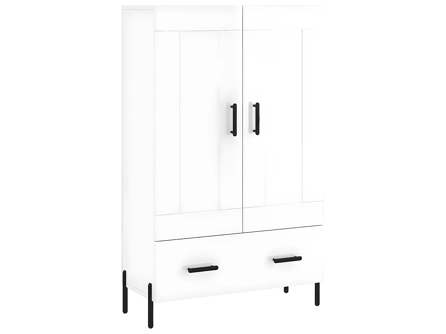 Hochglänzendes weißes Sideboard aus Holzwerkstoff, 69,5 x 31 x 115 cm