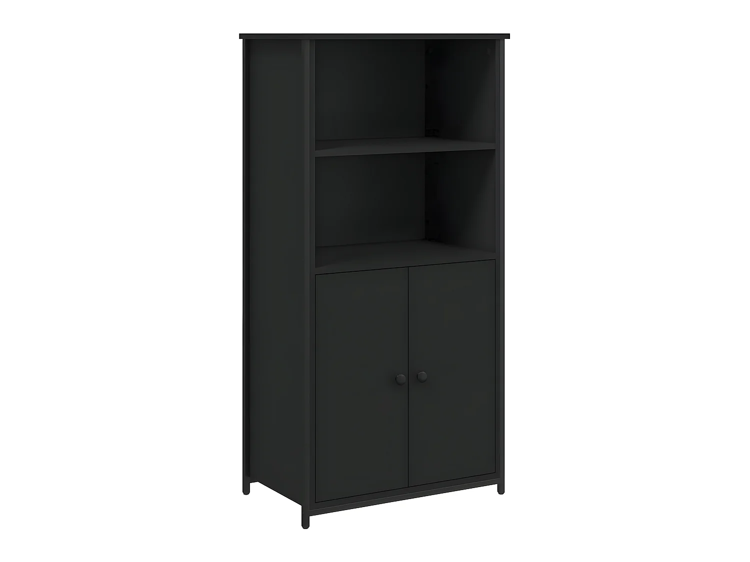 Buffet haut noir 62x36x121,5 cm bois d'ingénierie