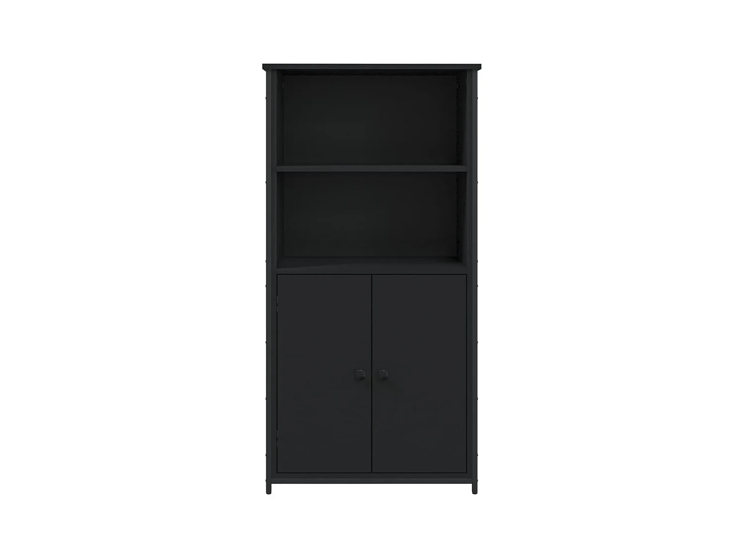 Buffet haut noir 62x36x121,5 cm bois d'ingénierie
