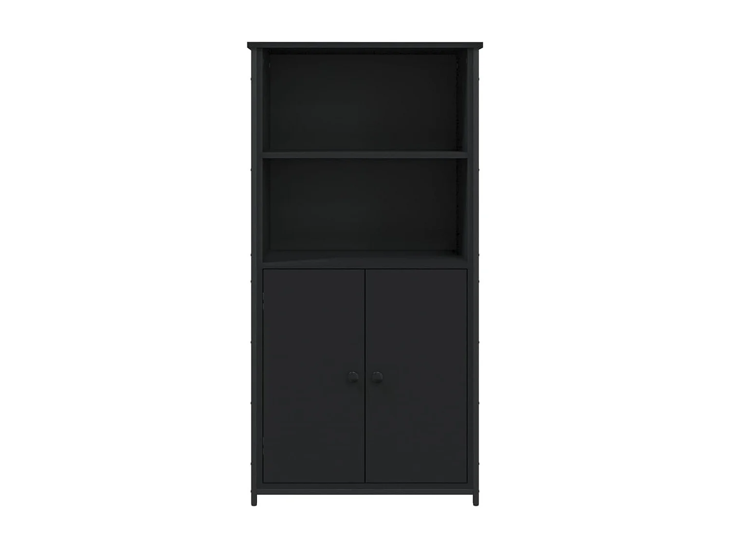 Buffet haut noir 62x36x121,5 cm bois d'ingénierie