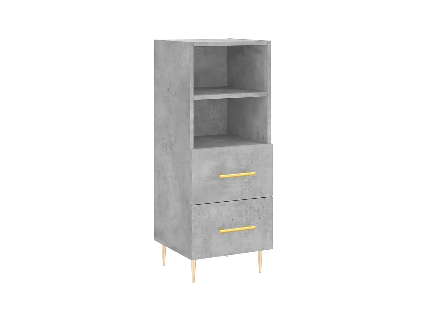 Buffet haut Gris béton 34,5x34x180 cm Bois d'ingénierie