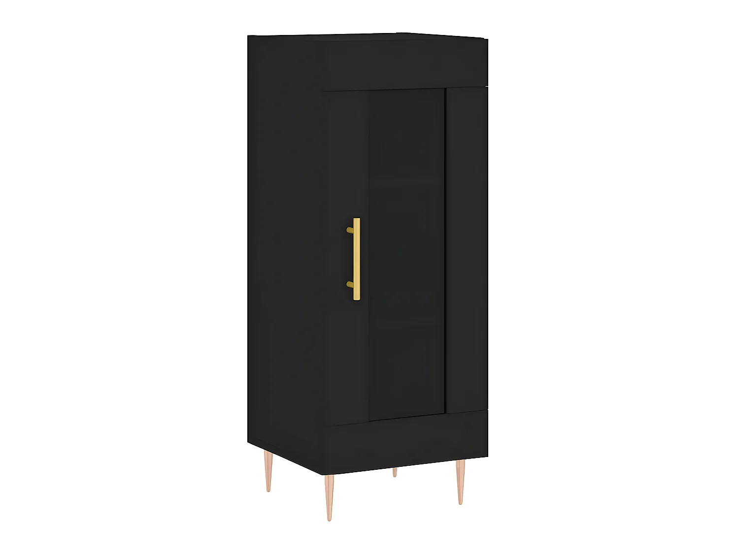 Zwart hoog dressoir 34,5x34x180 cm samengesteld hout