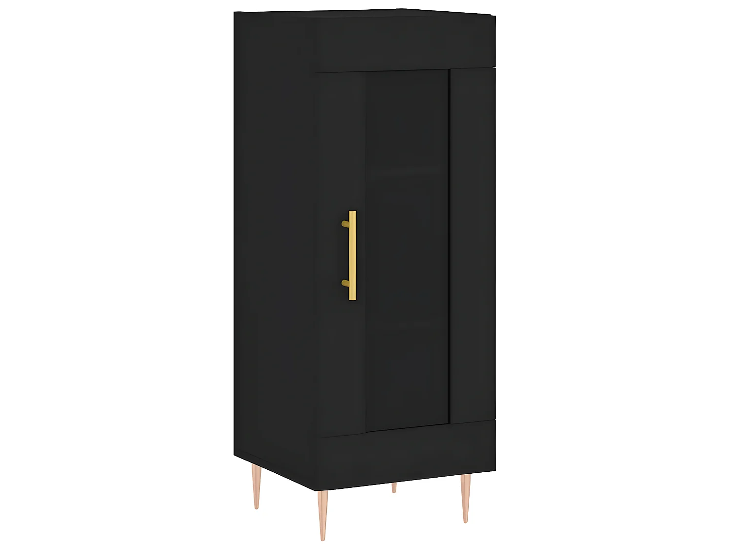 Zwart hoog dressoir 34,5x34x180 cm samengesteld hout