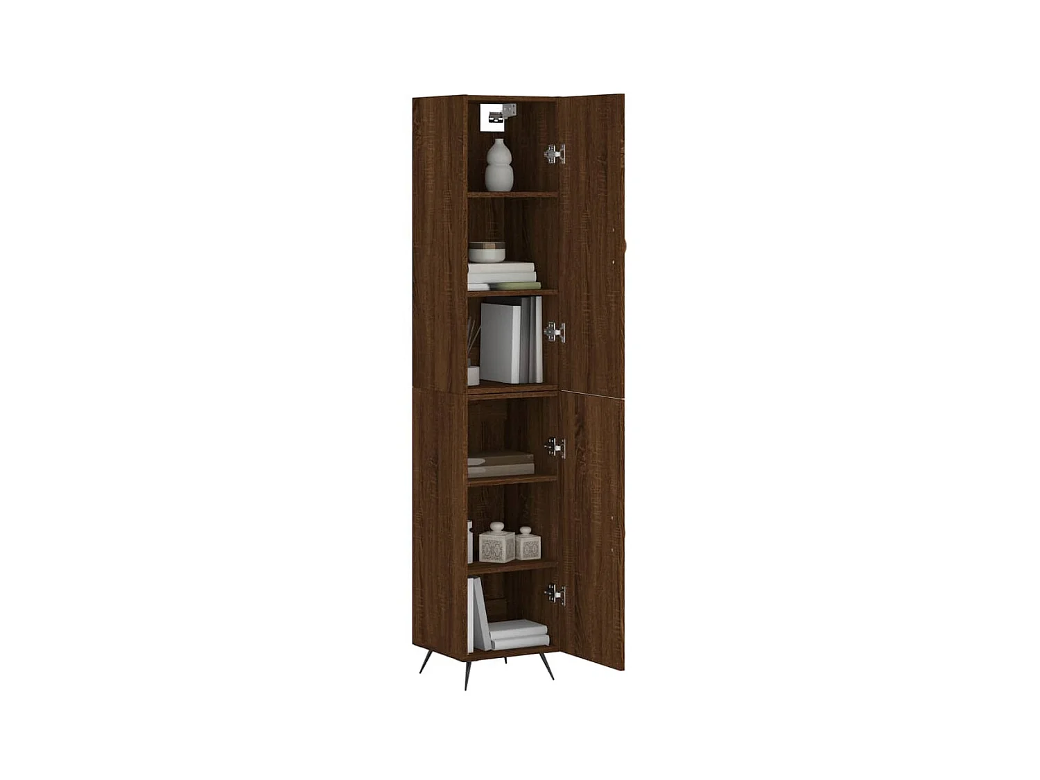 Buffet haut Chêne marron 34,5x34x180 cm Bois d'ingénierie