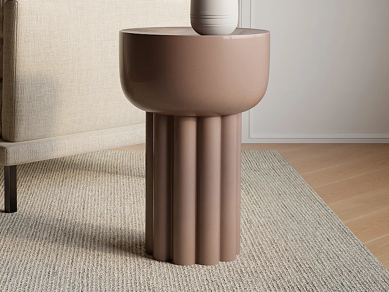 Beistelltisch aus Metall - Beige - NILARA