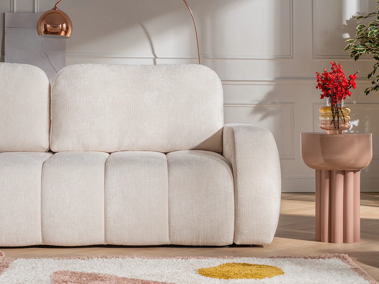 Beistelltisch aus Metall - Beige - NILARA