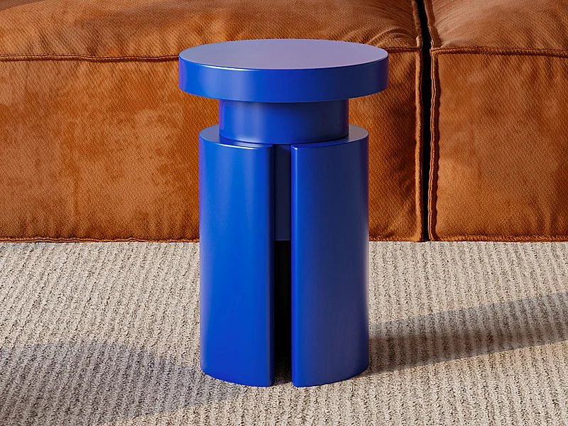 Beistelltisch - Metall - Blau - RIDALIA