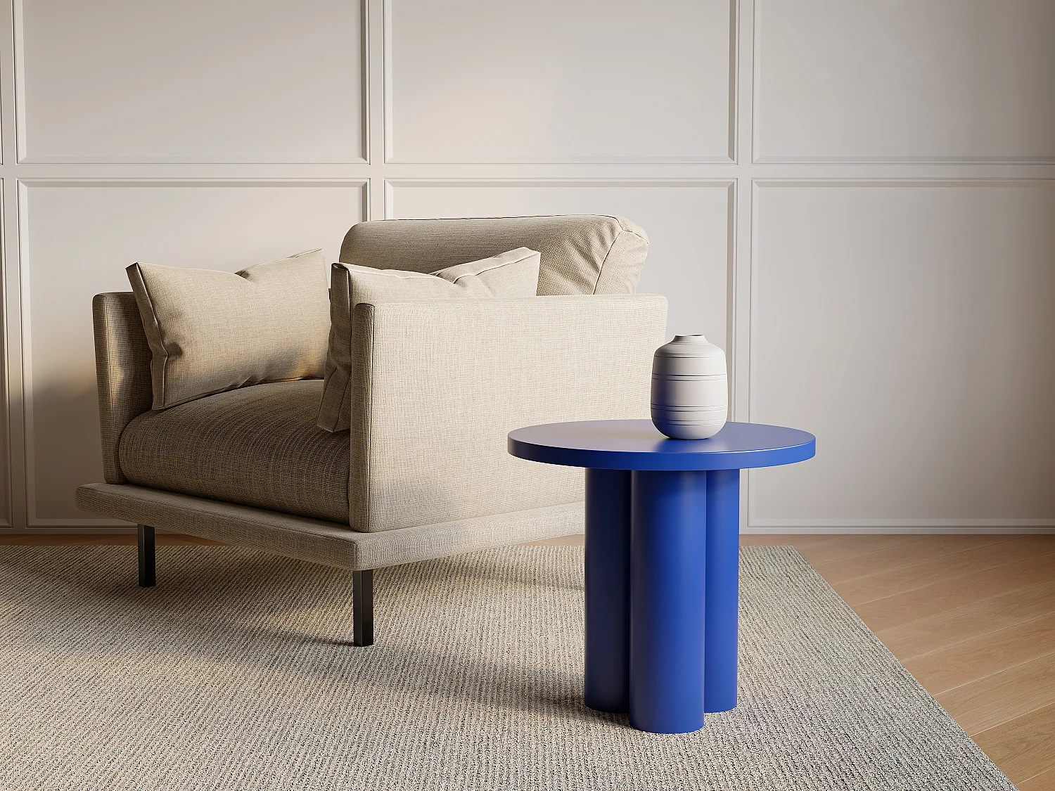 Table d'appoint en métal - Bleu - TANIYA