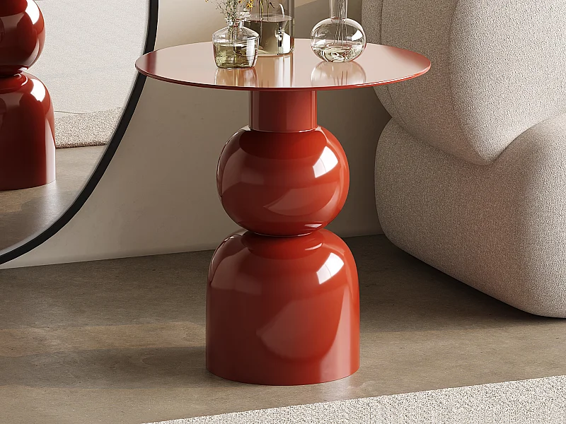 Table d'appoint en métal - Terracotta - JASMIA