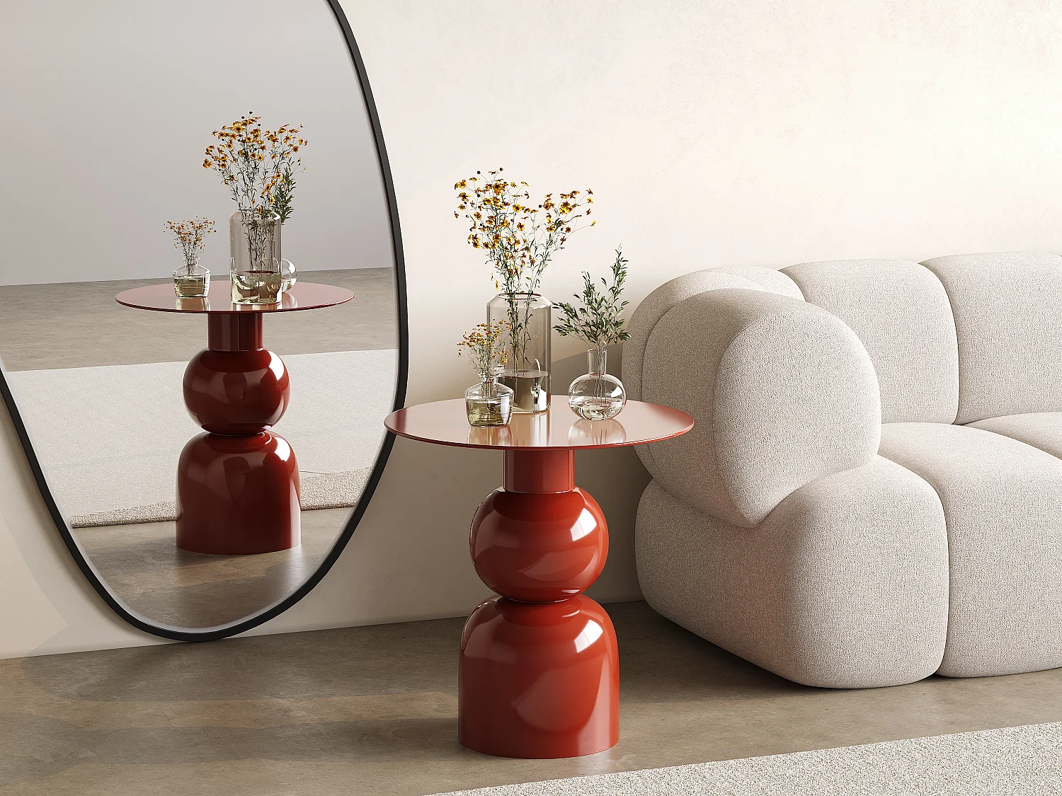 Tavolo supplementare in Metallo Terracotta  - JASMIA