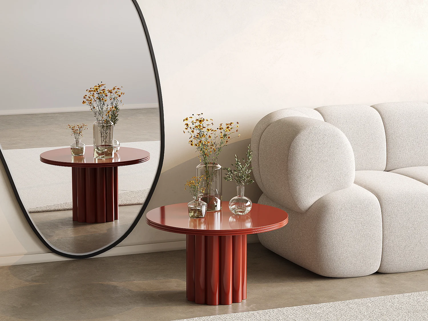 Table d'appoint en métal - Terracotta - SEMALIA