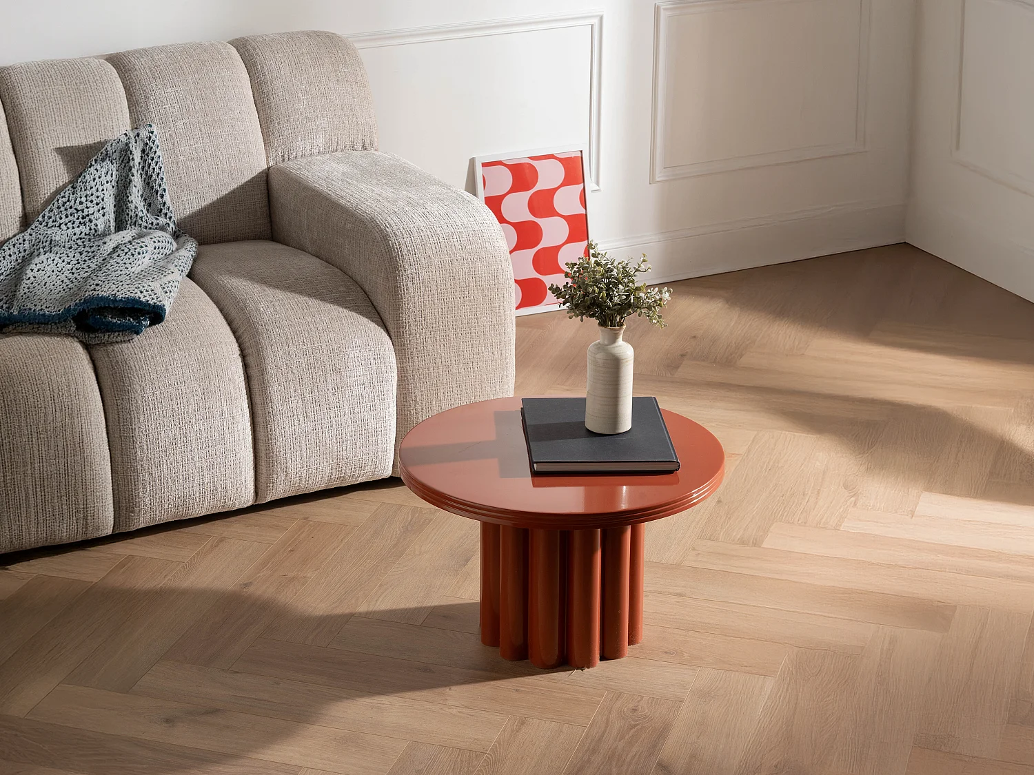 Beistelltisch - Metall - Terracotta - SEMALIA