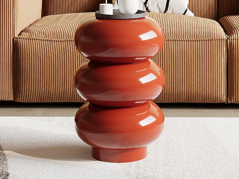 Table d'appoint en métal - Terracotta - SANIYA