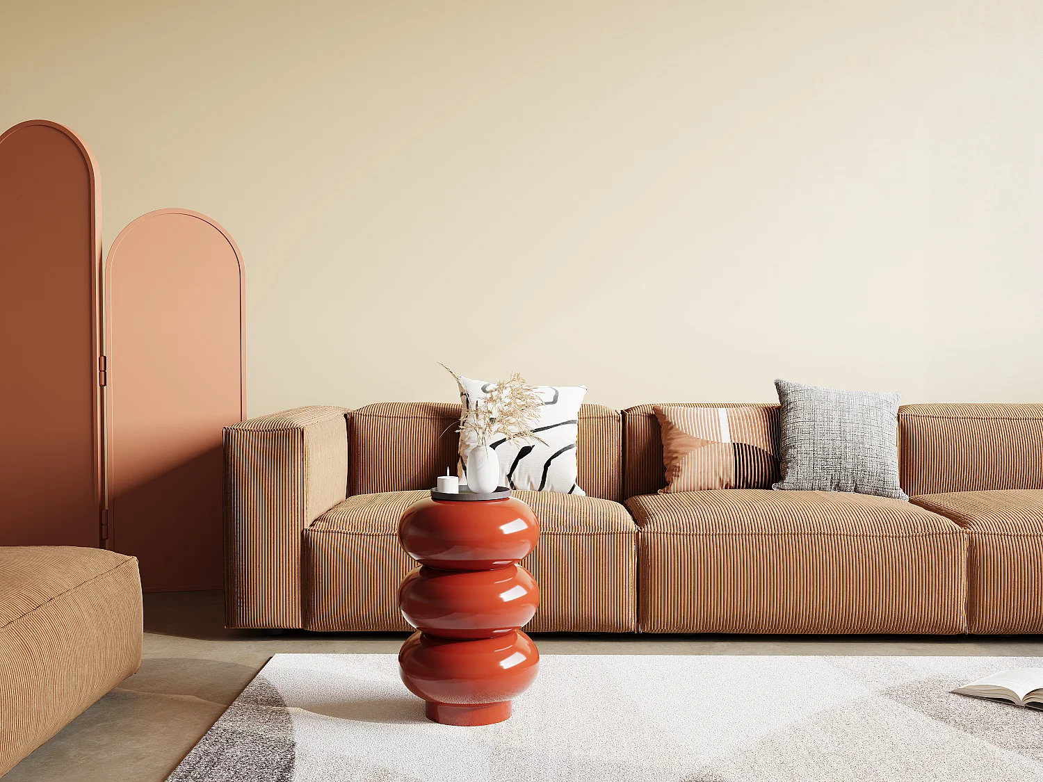 Table d'appoint en métal - Terracotta - SANIYA