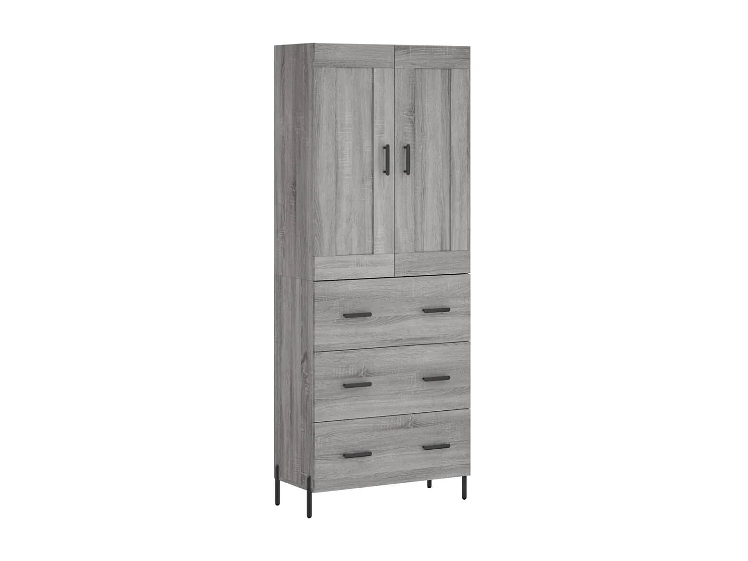Buffet haut Sonoma gris 69,5x34x180 cm Bois d'ingénierie