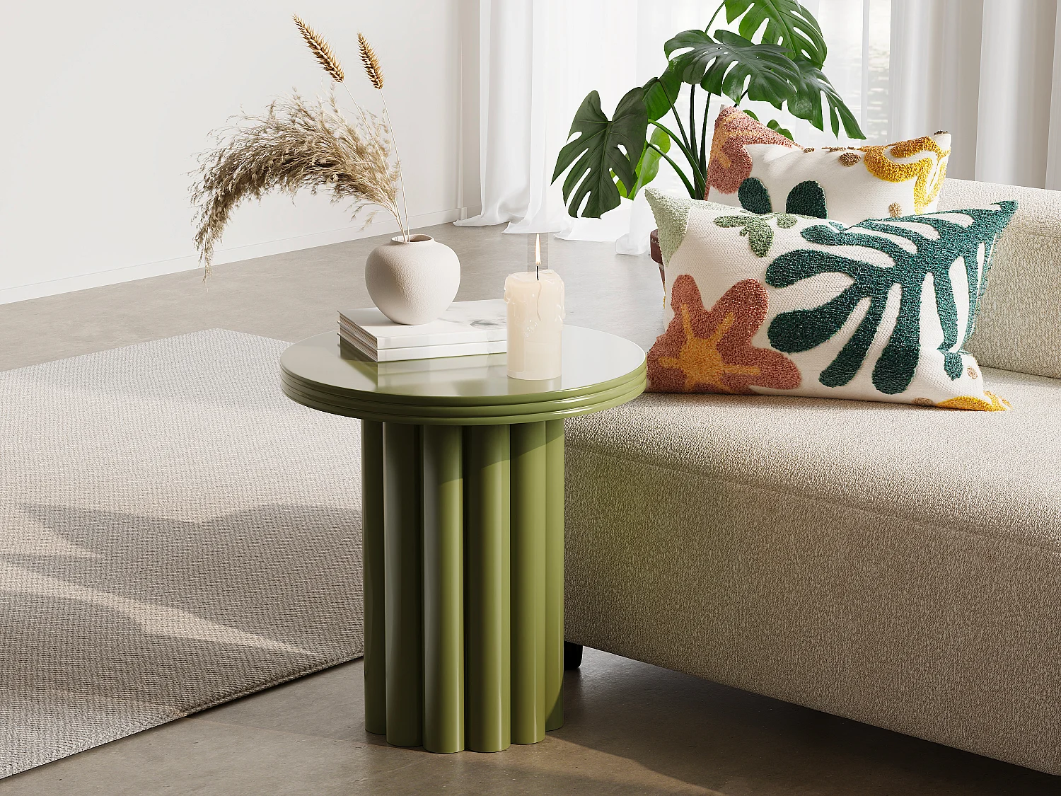 Bijzettafeltje van metaal - Groen - BALIA