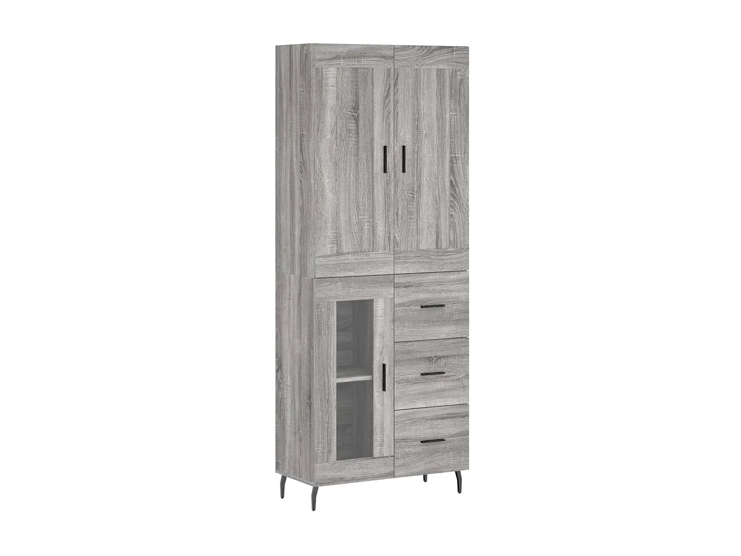 Buffet haut Sonoma gris 69,5x34x180 cm Bois d'ingénierie