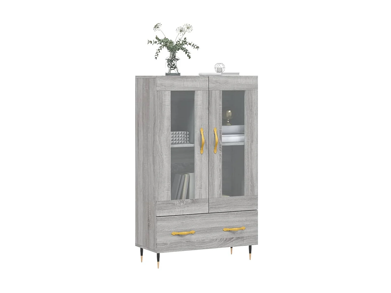 Buffet haut sonoma gris 69,5x31x115 cm bois d'ingénierie