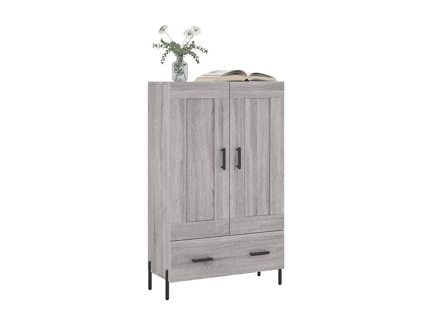 Buffet haut sonoma gris 69,5x31x115 cm bois d'ingénierie