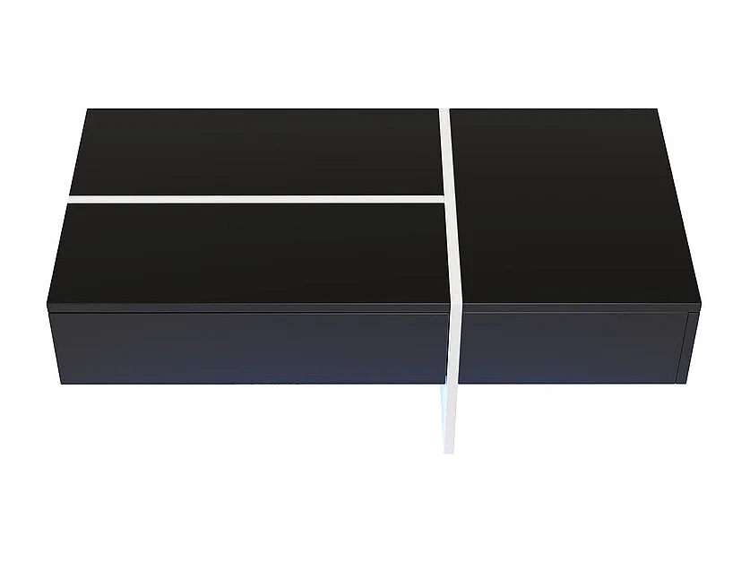 Table basse - avec système d'éclairage LED contrôlé par application - Noir