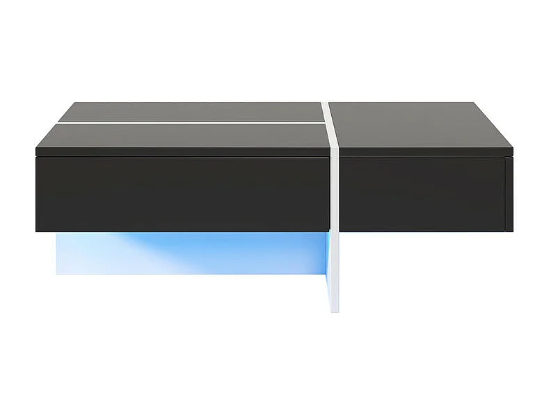 Table basse - avec système d'éclairage LED contrôlé par application - Noir