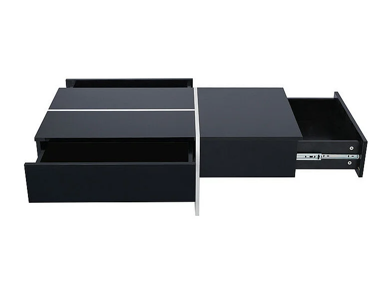 Table basse - avec système d'éclairage LED contrôlé par application - Noir