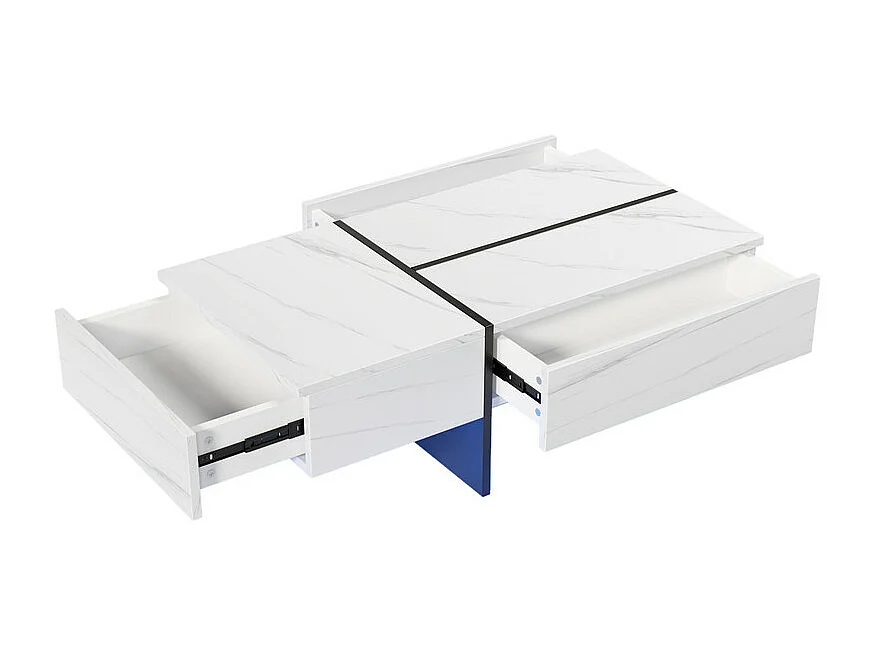 Mesa de centro - con sistema de iluminación LED controlado por aplicación - Blanco