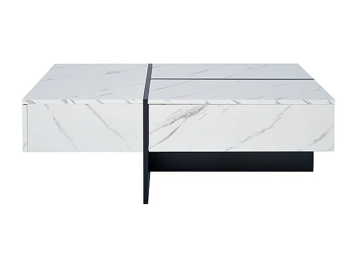 Table basse - avec système d'éclairage LED contrôlé par application - Blanc